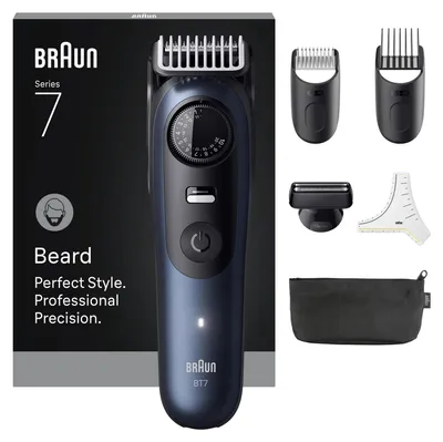 Produktbild von Braun BeardTrimmer 7 BT7520 Akku 40 2 cm Nass & Trocken Schwarz, Blau