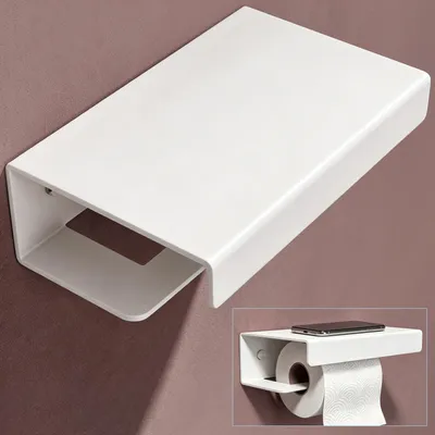 Produktbild von doporro Toilettenpapierhalter mit Ablage, Klopapierhalter aus Aluminiumlegierung zur Wandmontage,Klorollenhalter für Badezimmer Sandweiß Lino-05