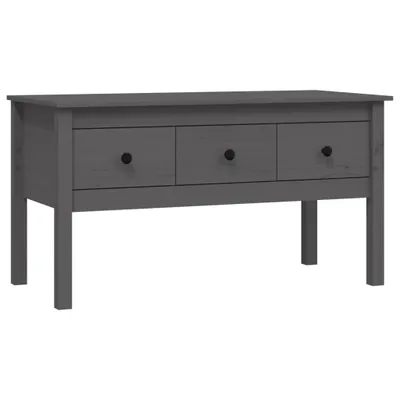 Produktbild von Couchtisch Grau 102x49x55 cm Massivholz Kiefer