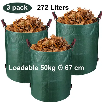 Immagine prodotto di SWANEW sacchetto da giardino sacchetti per rifiuti da giardino sacchetto per rifiuti da giardino XXL 272L sacchetto per foglie sacchi da giardino 3X