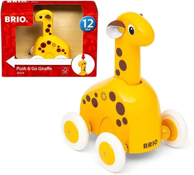 Zdjęcie produktu dla Brio Push & Go Giraffe 63022900 - Od 12 miesięcy, drewno/plastik, 12, 5 x 9 x 8, 5 cm
