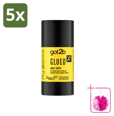 Imagen del producto de 5 unidades de cera en barra got2b Glued, 50 g cada una, pack económico
