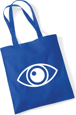 Produktbild von Huuraa Jutebeutel Auge Eye 10 Liter Bright Royal Baumwolle Tasche Geschenkidee