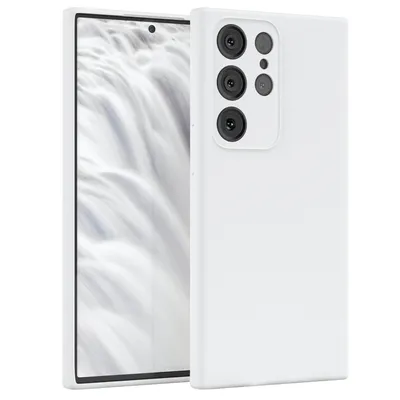 Produktbild von EAZY CASE Silikonhülle für Samsung Galaxy S23 Ultra Silikon Backcover Schutz in Weiß