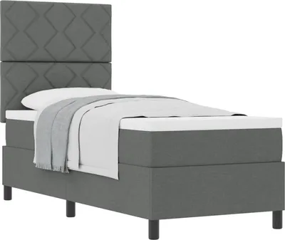 Produktbild von vidaXL Boxspringbett mit Kopfteil Dunkelgrau 80 x 200 cm Stoff
