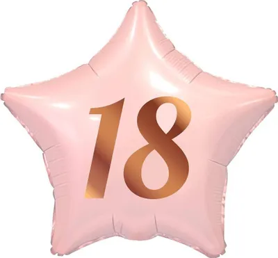 Zdjęcie produktu dla Balon foliowy B&C 18, gwiazda różowa, nadruk różowo-złoty, 19" AA