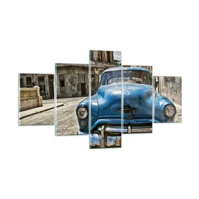 Produktbild von Bilder auf glas - Auto Retro Kuba Havanna - 125x70cm - Glasbilder - Wandbilder - Kunstdruck - zum Aufhängen bereit - Wanddekoration aus Glas - Glas Bilder - Wandbild auf Glas - GEA125x70-2461