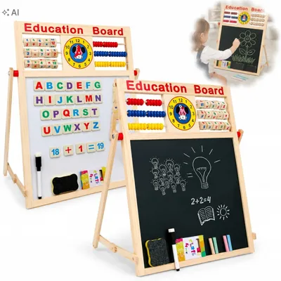 Zdjęcie produktu dla Tablica Magnetyczna Dla Dzieci Kredowa Suchościeralna Edukacyjna Prezent