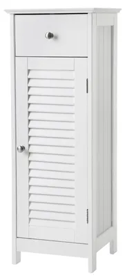 Produktbild von Schmaler Badezimmerschrank mit Schublade | Weiß | 32x30x87 cm