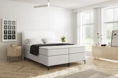Produktbild von VELAR Boxspringbett mit bettkasten "TEDDY", 160 cm, Hell Beige