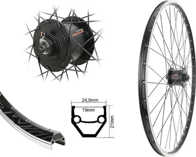 Produktbild von Bärwinkels Vorderrad 28" Laufrad Hohlkammer 19-622 Shimano Nabendynamo Nexus 6V/3W schwarz