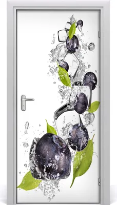 Produktbild von Tulup Türaufkleber 95x205 cm Dekorative Aufkleber Selbstklebend Wasserdichte Tapete Abnehmbar Schlafzimmer Wohnzimmer Wohnkultur - Beeren und Eis