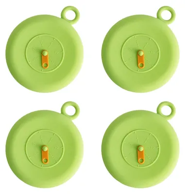 Silikondeckel 10 cm, 4er-Set, Frischhaltedeckel mit Timer