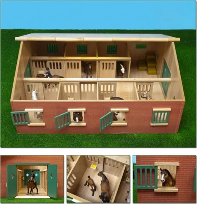 Produktbild von Van Manen Pferdestall mit 7 Boxen 72,5x60x37,5 cm passend für Schleich & Bully