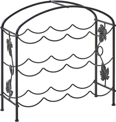 Produktbild von BELIANI Weinregal Schwarz Eisen Metall 43 x 44 x 15 cm für 12 Weinflaschen Industrial Style Weinständer für Küche Esszimmer