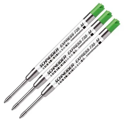 Produktbild von Schneider 77306 - Kugelschreiber-Nachfüllpatrone 735M - Packung mit 3 Stück - Grün