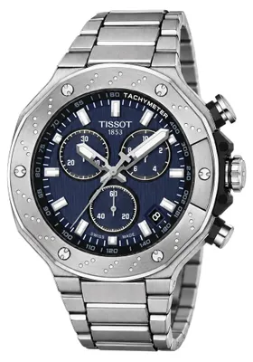 Zdjęcie produktu dla Zegarek Tissot T-Race 45mm, chronograf, z napędem kwarcowym, stal nierdzewna, niebieski, model T141.417.11.041.00