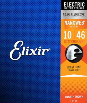Obrázok produktu pre Elixir 12450 NanoWeb 12-String 10-46 Struny pre elektrickú gitaru