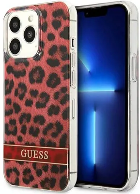 Image de Guess Guhcp13Lhsleor Iphone 13 Pro / 13 6.1 Rouge/Rouge Hardcase Leopard