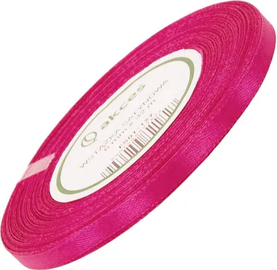 Image de Ruban de satin 6 mm - Fuchsia - 32 mètres courants