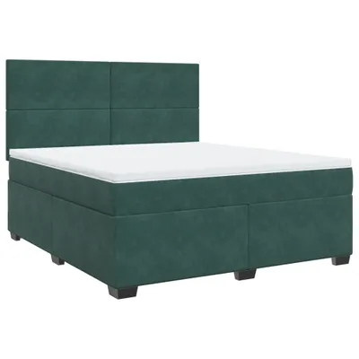 Produktbild von Boxspringbett mit Matratze Dunkelgrün 180x200 cm Samt