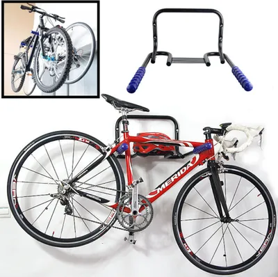 Produktbild von Wandmontagesystem für 2 Fahrräder & klappbar - Mit Ablage für Helm - Hängesystem Fahrrad - Wandhalterung - Wandmontage - Decopatent