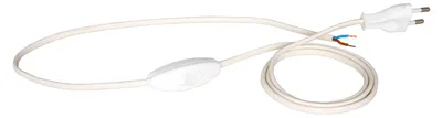 Productafbeelding van Aansluitkabel met PWK-11 stekker, 2 meter, 2x0,75 mm², met platte stekker, 250 V, 16 A, wit, model W-99720