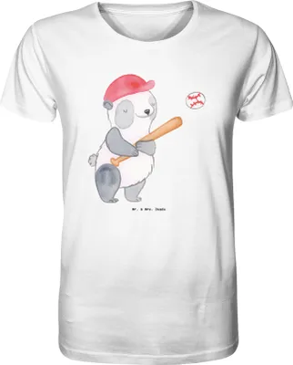 Produktbild von Mr. & Mrs. Panda T-Shirt Herren Panda Baseball spielen Größe XL - Weiß - Geschenk, Shirt, Baseballverein, Tshirt, Baseballplatz, Herren-T-Shirt, Ballsport, Basic-Shirt
