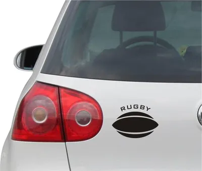 Produktbild von Aufkleber / Autoaufkleber - JDM - Die cut - RUGBY BALL Decal Fenster Laptop - Folie Sticker - schwarz - 116mmx88mm