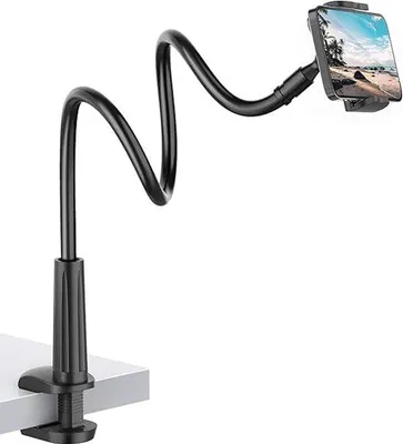 Immagine prodotto di Supporto universale flessibile per telefono con braccio lungo, compatibile con la maggior parte degli smartphone e dei dispositivi da 4 a 6,5 pollici - Nero