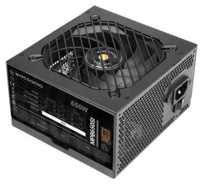 Obrázok produktu pre Mars Gaming MPB650SI, 650 W, 220 - 240 V, 47 - 63 Hz, 5 A, Aktívny, 100 W