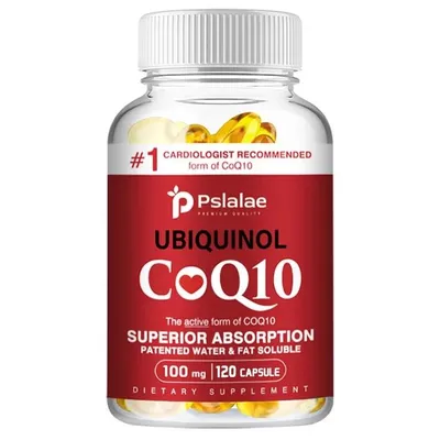 Image de Capsules d'ubiquinol CoQ10 100 mg - Absorption supérieure, compléments alimentaires pour la santé cardiaque