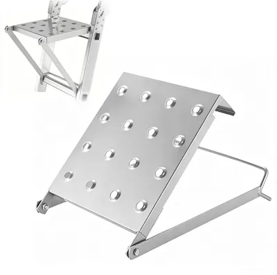 Leiter-Arbeitsplattform, klappbar, bis 150 kg, Eisen, Silber