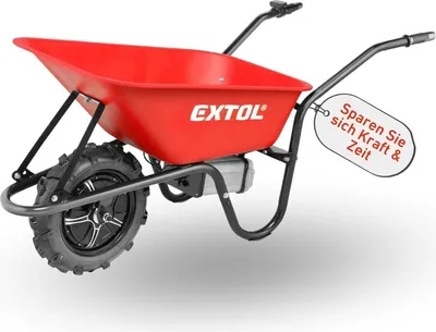 Produktbild von Extol Premium Elektrische Schubkarre mit Akku I 80L Mulde I 150kg Traglast I 500W I 40V Li-ion mit 6000mAh