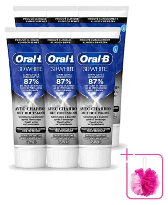 Produktbild von 6 x Oral-B 3D White Houtskool Tandpasta - Whitening und Tiefenreinigung - 75 ml - Sparpackung - 6 Stücke