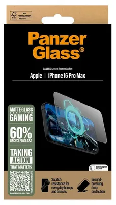 Produktbild von PanzerGlass ® EyeCARE™ Displayschutz iPhone 16 Pro Max | Ultra-Wide Fit, Apple, Apple - iPhone 16 Pro Max, Trockene Anwendung, Kratzresistent, Schockresistent, Transparent, 1 Stück(e)