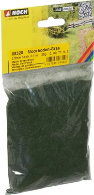 Produktbild von NOCH Streugras „Moorboden“, statisches Gras für düstere Landschaften, 2,5 mm, 20 g Beutel für Modellbau