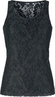 Produktbild von Black Premium by EMP Damen schwarzes Top aus Spitze XXL
