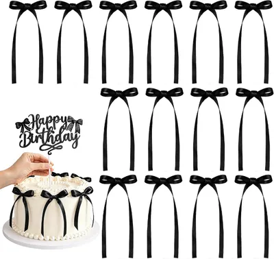 Imagen del producto de Juego de adornos para cupcakes, 21 lazos s, decoración para cupcakes