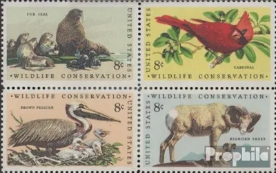 Produktbild von Briefmarken USA 1972 Mi 1079-1082 Viererblock (kompl.Ausg.) postfrisch Naturschutz
