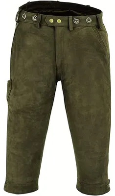 Produktbild von Jagd lederhose Kniebundhose Jägerhose trachten & wanderhose Nubuckleder, Größe:52/L, Farbe:Jagdgrün