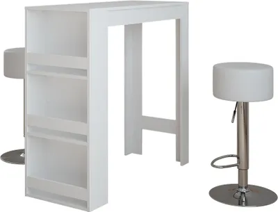 Produktbild von Bartisch-Set Vicco Repose Weiß 45 x 110 cm mit 2 Barhockern, Model 55724