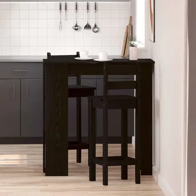 Obrázok produktu pre Maison Exclusive – Barový stôl, 102 x 50 x 103,5 cm, drevovláknitá doska, čierna, vzhľad dubu