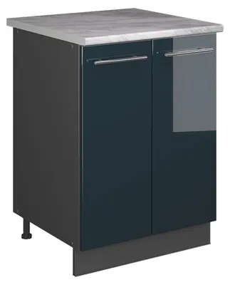 Obrázek produktu pro Skříňka pod dřez Vicco Fame-Line Tmavě modrá s vysokým leskem/Antracit 60 cm, Model 65279