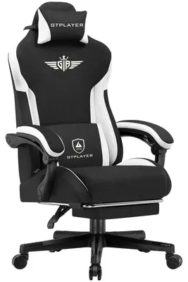 Image de Fauteuil gaming, conception ergonomique, dossier réglable, tissu noir