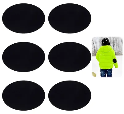 Bügelpatches, 6 Stück, schwarz, 16 x 10 cm, Reparaturset für Kleidung
