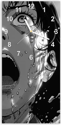 Produktbild von Wanduhr aus Glas mit Motiv Schreiender Ausdruck- 30 x 60 cm - inkl. Aufhängesystem