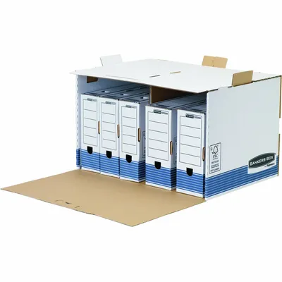 Image de Fellowes Conteneur d'archives R-Kive PRIMA, blanc-bleu en carton 100% recyclé, recyclable à 100% (0029901)