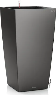 Obrázok produktu pre Kvetináč LECHUZA CUBICO Premium 40 Anthracite Metallic | Kvetináč so zavlažovacím systémom | Kovový povrch | 39,5 x 39,5 x 75,5 cm | 18194