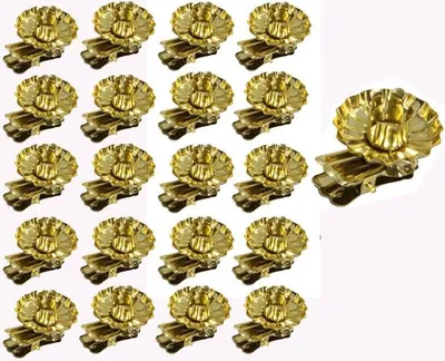 Produktbild von 20 x Baumkerzenhalter aus Metall Ø 40 mm goldfarben - Kerzenhalter für Baumkerzen - Kerzenhalter Weihnachtsbaum Weihnachtskerzenhalter